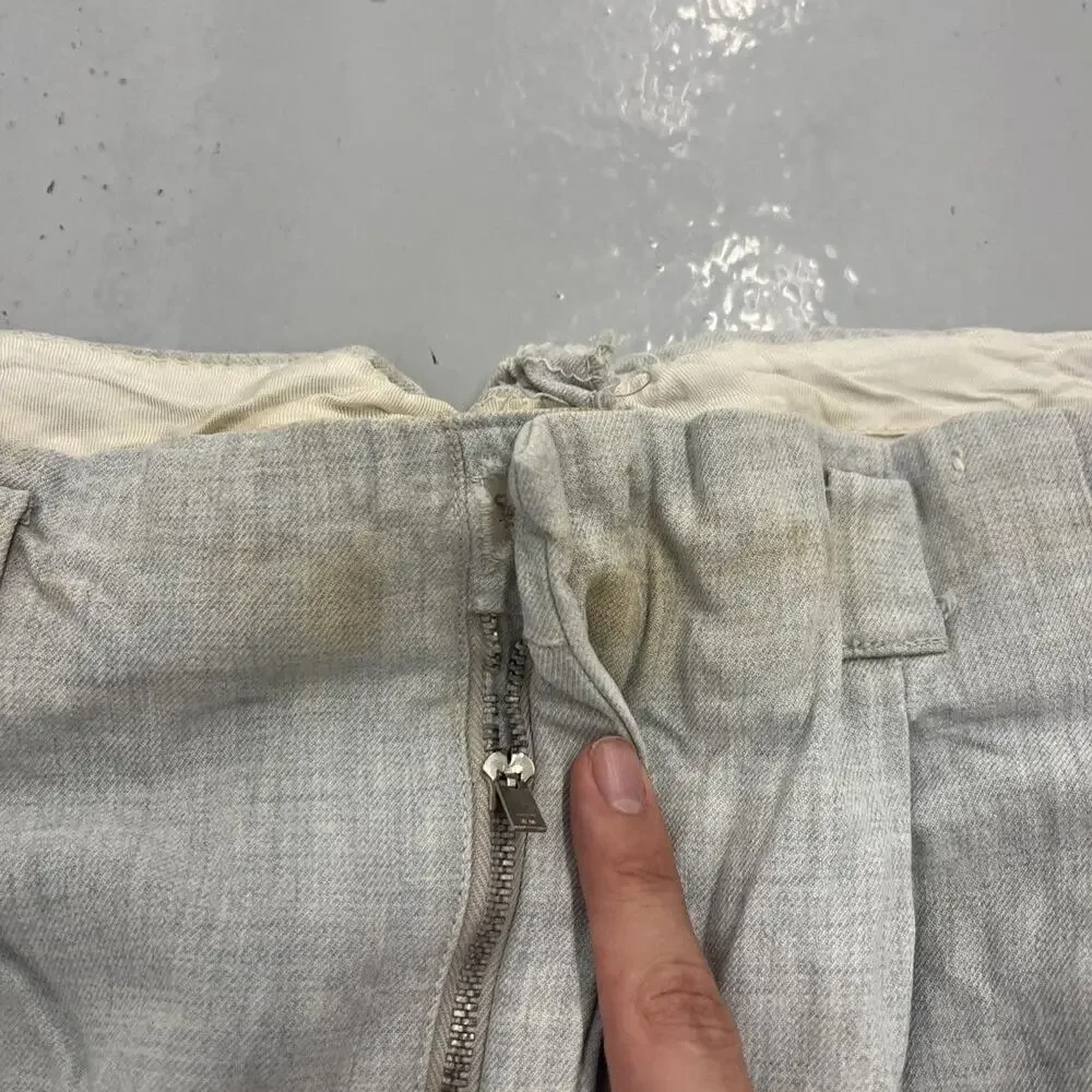 Vintage 50s Blue Rayon Drop Loop Trousers 34x29